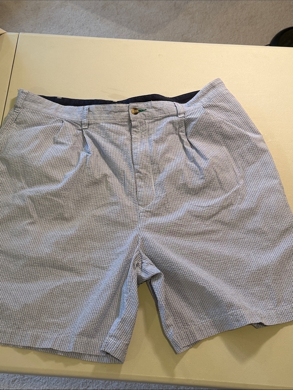 Tommy Hilfiger Navy and White Striped Golf Shorts